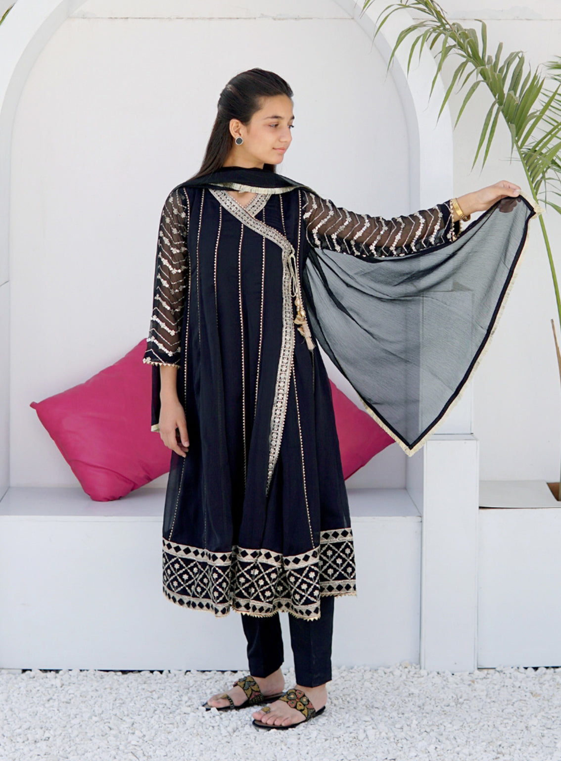 Abaan Zohan Embroidered Chiffon Suits Stitched 3 Piece - ABZO-007 JANNAT-BLACK Abaan Zohan Embroidered Chiffon Suits Stitched 3 Piece - ABZO-007 JANNAT-BLACK