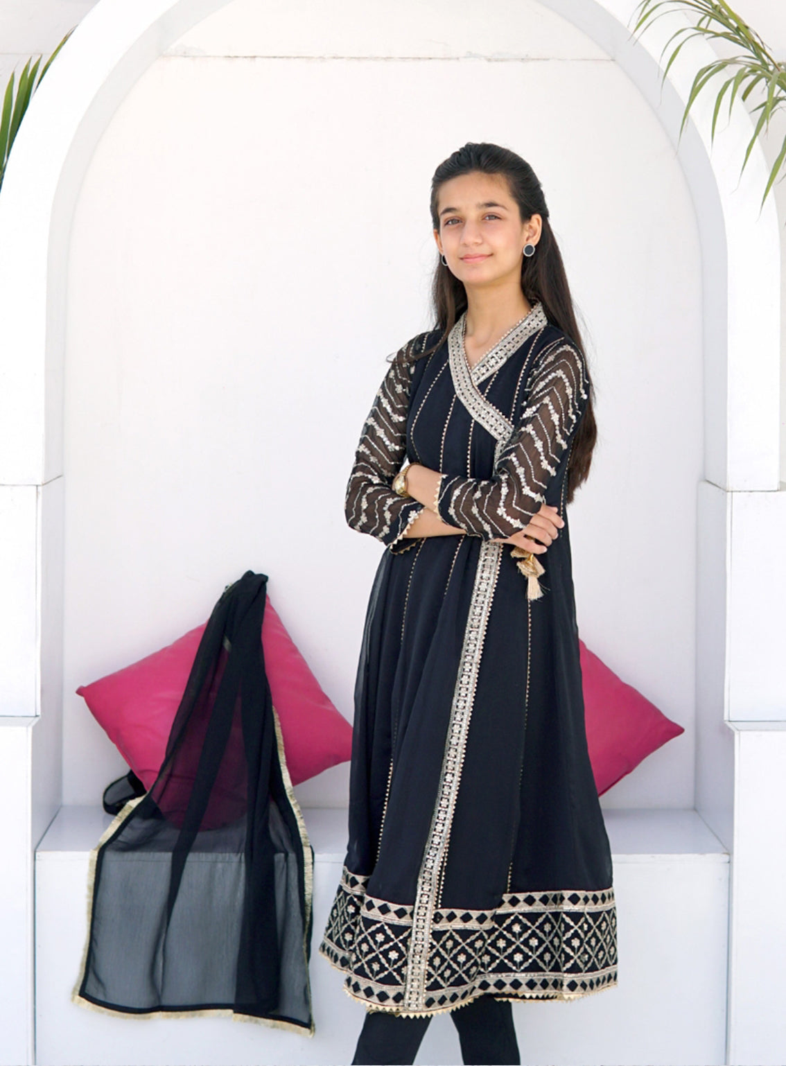 Abaan Zohan Embroidered Chiffon Suits Stitched 3 Piece - ABZO-007 JANNAT-BLACK Abaan Zohan Embroidered Chiffon Suits Stitched 3 Piece - ABZO-007 JANNAT-BLACK