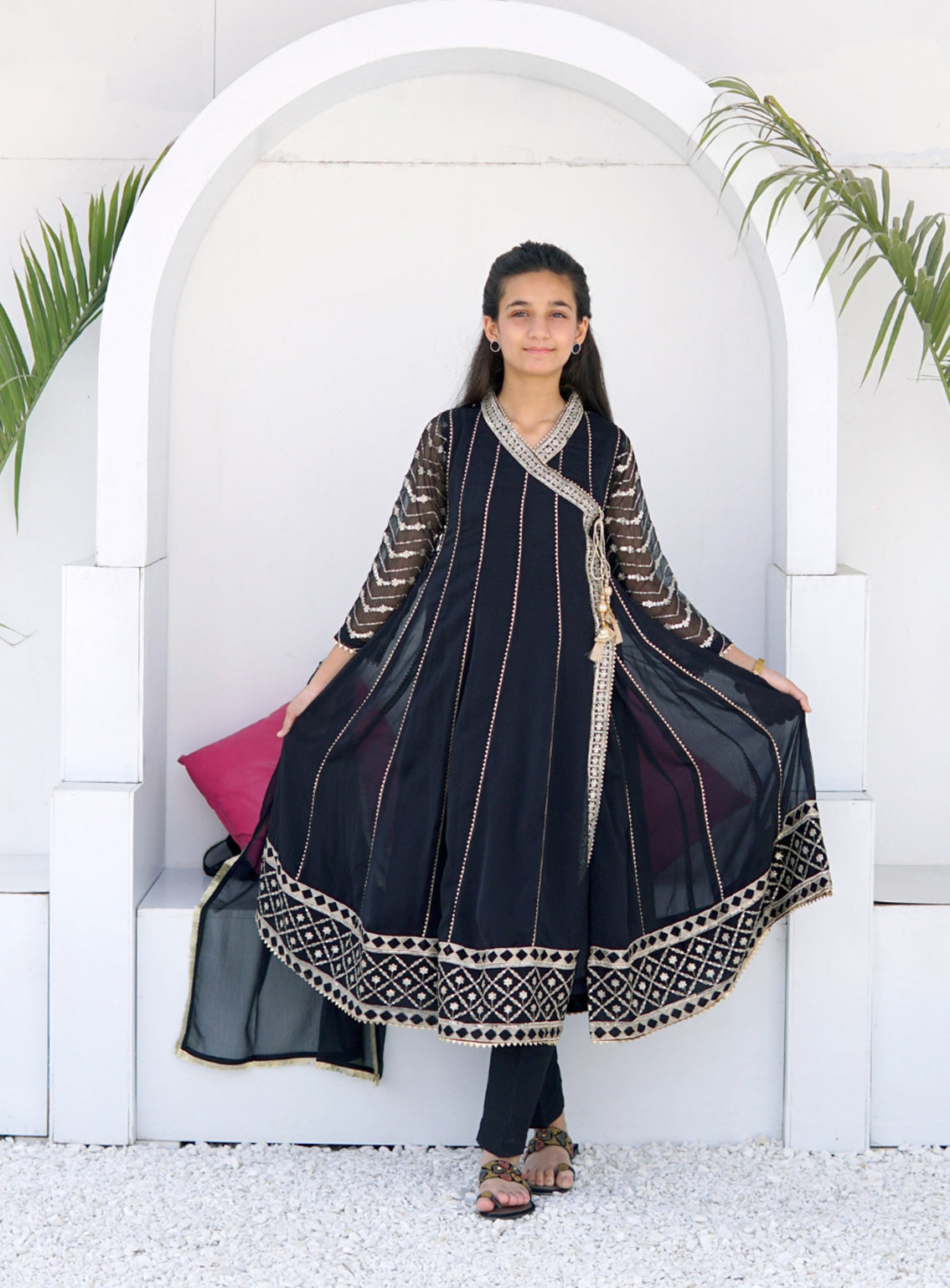 Abaan Zohan Embroidered Chiffon Suits Stitched 3 Piece - ABZO-007 JANNAT-BLACK Abaan Zohan Embroidered Chiffon Suits Stitched 3 Piece - ABZO-007 JANNAT-BLACK