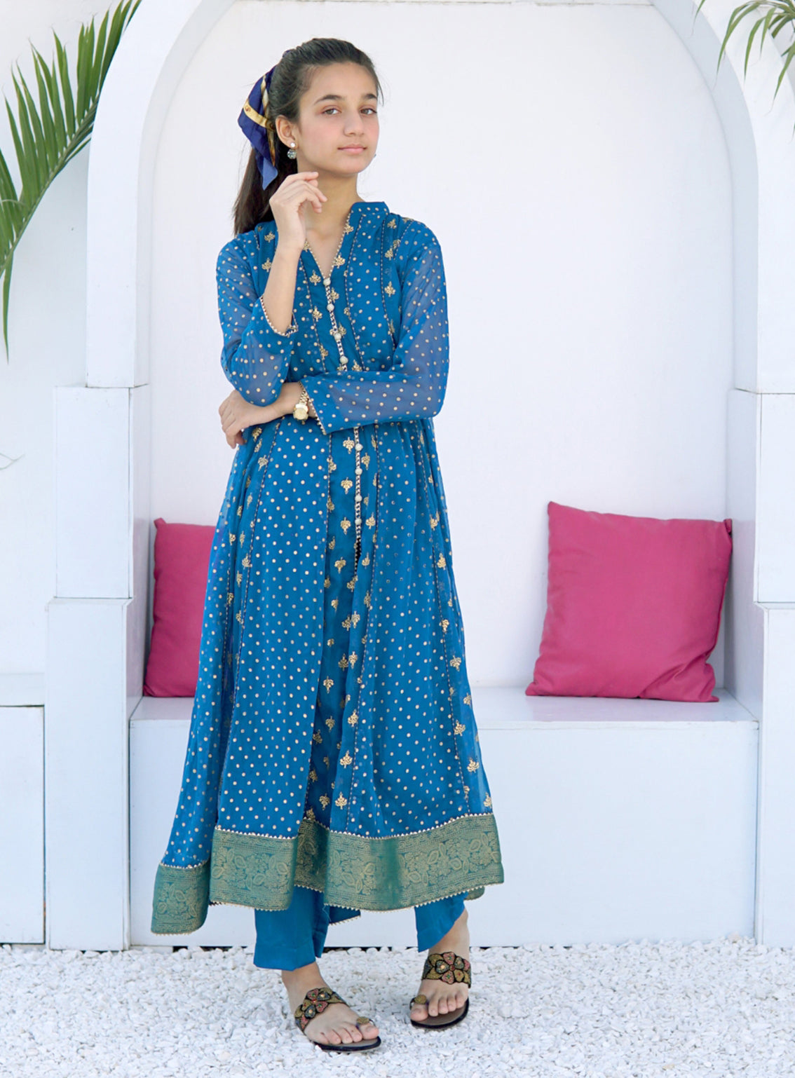 Abaan Zohan Embroidered Chiffon Suits Stitched 3 Piece - ABZO-010 HAYA-PEACOCK Abaan Zohan Embroidered Chiffon Suits Stitched 3 Piece - ABZO-010 HAYA-PEACOCK