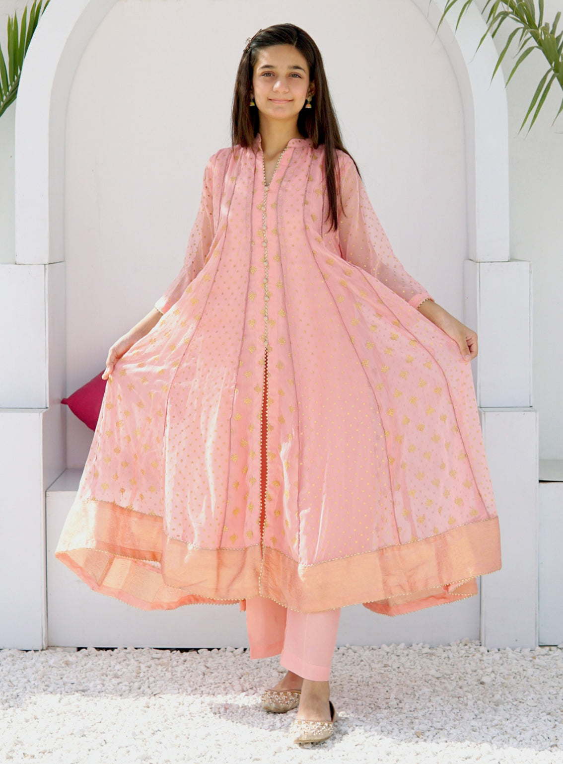 Abaan Zohan Embroidered Chiffon Suits Stitched 3 Piece - ABZO-010 HAYA-PINK Abaan Zohan Embroidered Chiffon Suits Stitched 3 Piece - ABZO-010 HAYA-PINK