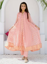 Abaan Zohan Embroidered Chiffon Suits Stitched 3 Piece - ABZO-010 HAYA-PINK