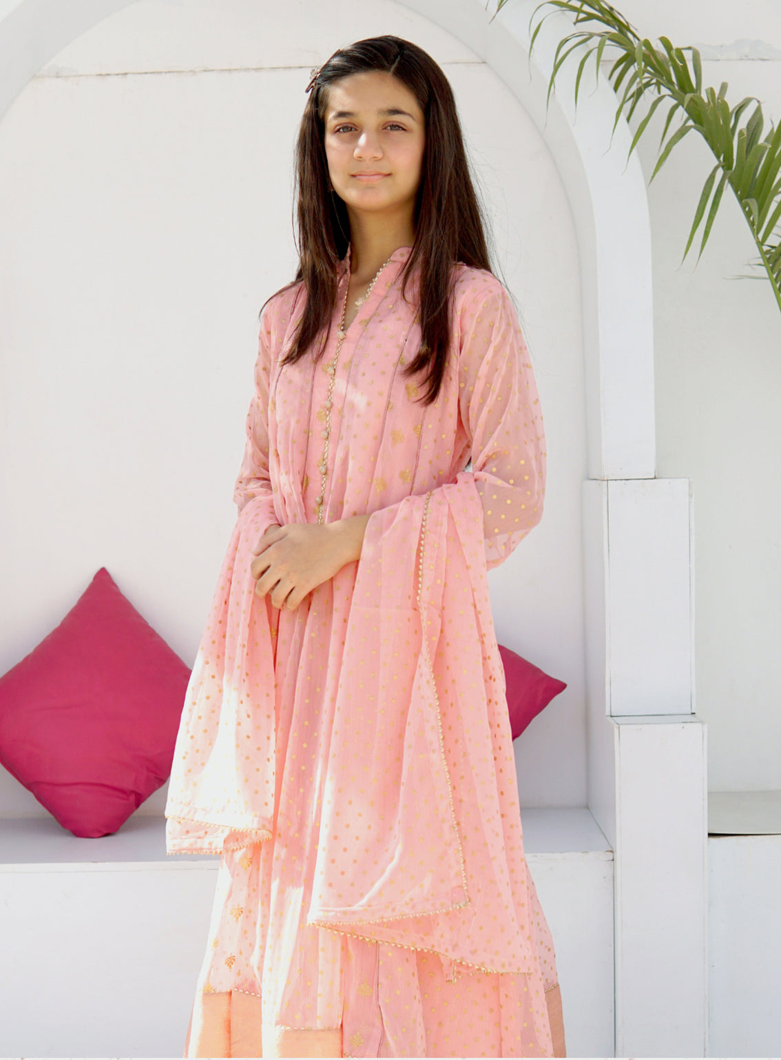 Abaan Zohan Embroidered Chiffon Suits Stitched 3 Piece - ABZO-010 HAYA-PINK Abaan Zohan Embroidered Chiffon Suits Stitched 3 Piece - ABZO-010 HAYA-PINK