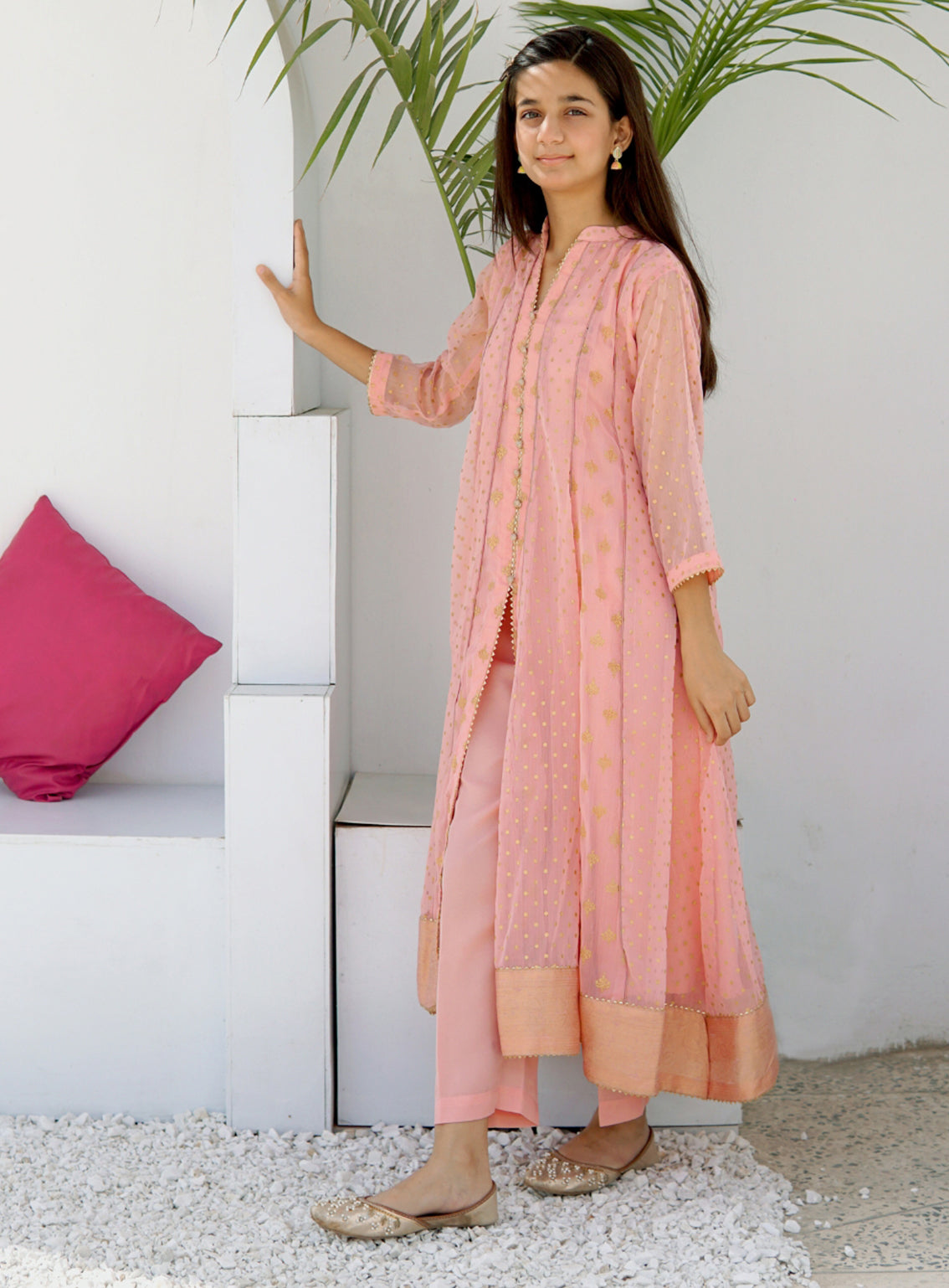 Abaan Zohan Embroidered Chiffon Suits Stitched 3 Piece - ABZO-010 HAYA-PINK Abaan Zohan Embroidered Chiffon Suits Stitched 3 Piece - ABZO-010 HAYA-PINK