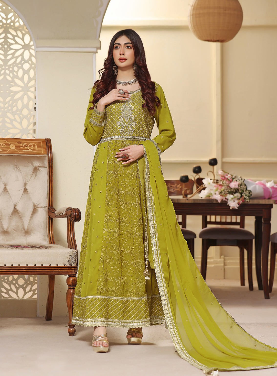 Abaan Zohan Formal Embroidered Chiffon Suits Stitched 3 Piece - ABZO24F-MEHREEB-DHANI Abaan Zohan Formal Embroidered Chiffon Suits Stitched 3 Piece - ABZO24F-MEHREEB-DHANI