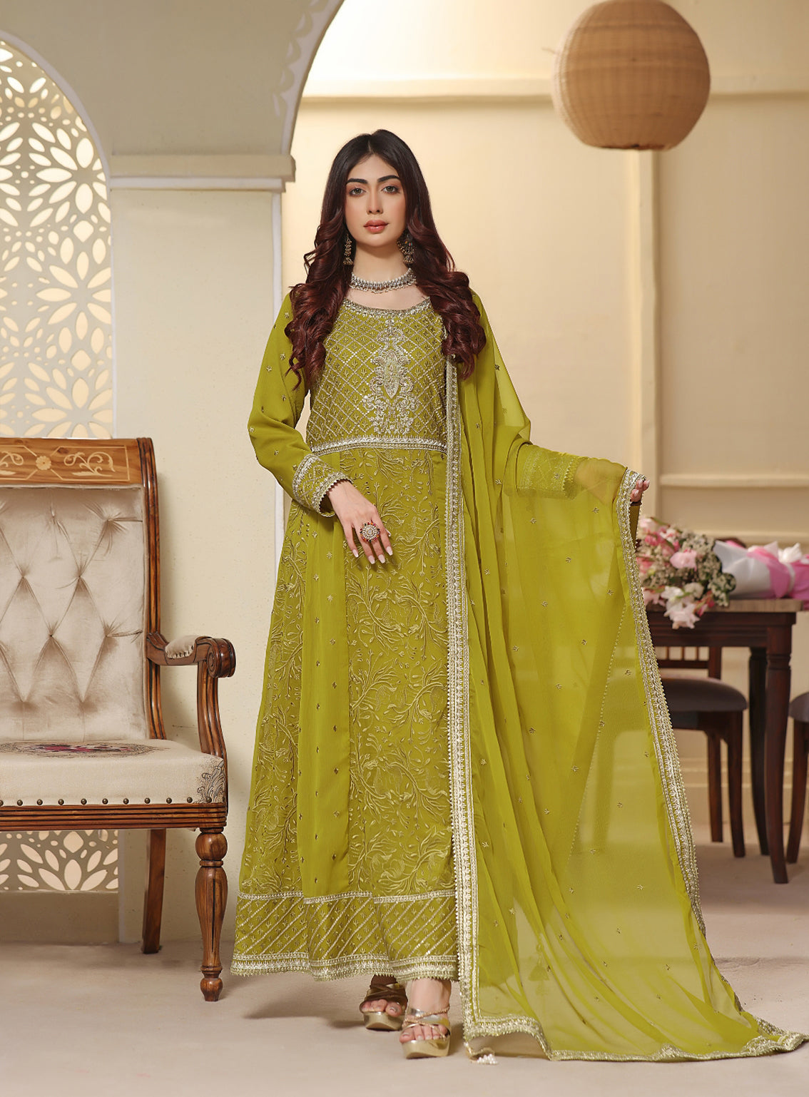 Abaan Zohan Formal Embroidered Chiffon Suits Stitched 3 Piece - ABZO24F-MEHREEB-DHANI Abaan Zohan Formal Embroidered Chiffon Suits Stitched 3 Piece - ABZO24F-MEHREEB-DHANI