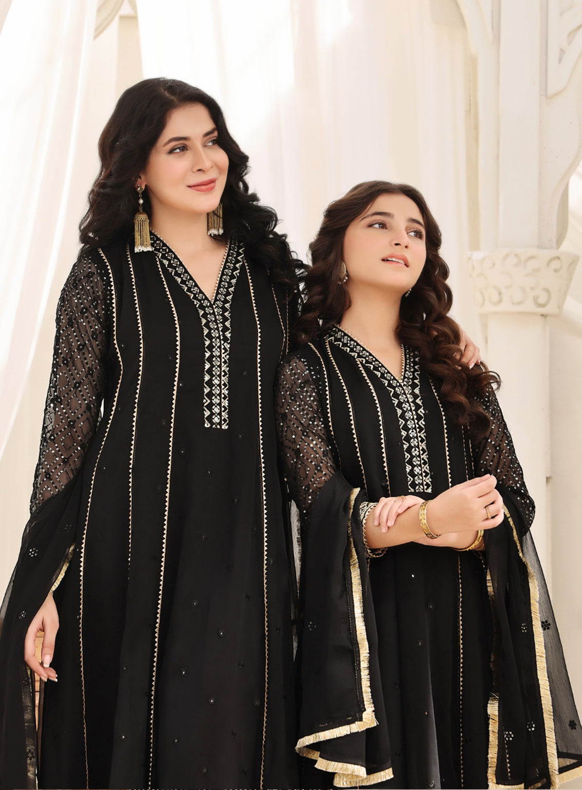 Abaan Zohan Formal Embroidered Chiffon Suits Stitched 4 Piece - ABZO24F-005-KASHISH-BLACK Abaan Zohan Formal Embroidered Chiffon Suits Stitched 4 Piece - ABZO24F-005-KASHISH-BLACK