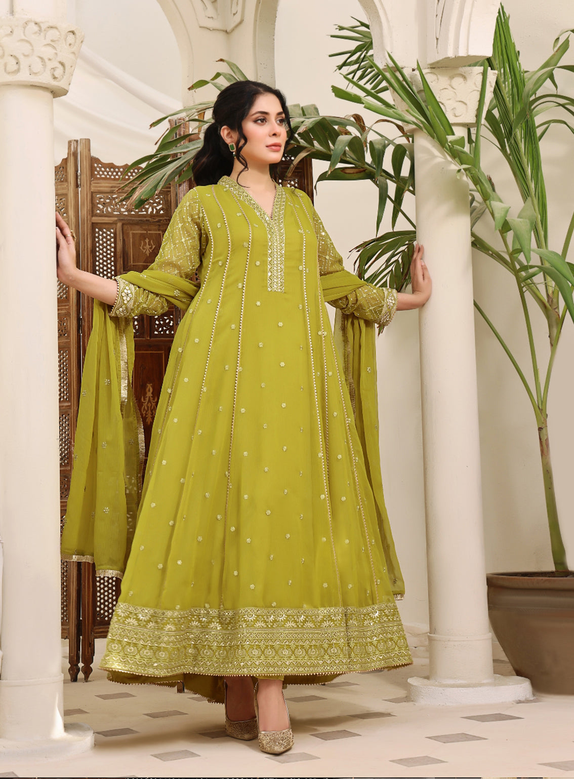 Abaan Zohan Formal Embroidered Chiffon Suits Stitched 4 Piece - ABZO24F-005-KASHISH-DHANI Abaan Zohan Formal Embroidered Chiffon Suits Stitched 4 Piece - ABZO24F-005-KASHISH-DHANI