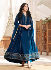 Abaan Zohan Formal Embroidered Chiffon Suits Stitched 4 Piece - ABZO24F-005-KASHISH-PEACOCK