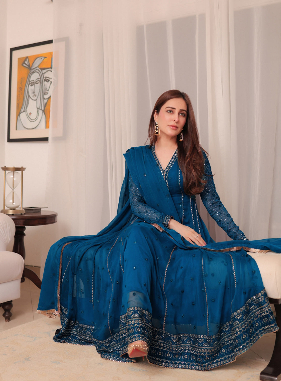 Abaan Zohan Formal Embroidered Chiffon Suits Stitched 4 Piece - ABZO24F-005-KASHISH-PEACOCK Abaan Zohan Formal Embroidered Chiffon Suits Stitched 4 Piece - ABZO24F-005-KASHISH-PEACOCK