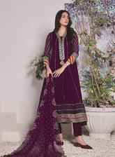Abaan Zohan Formal Embroidered Chiffon Suits Stitched 4 Piece - ABZO24F-HOOR-PURPLE