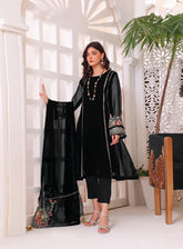 Abaan Zohan Formal Embroidered Chiffon Suits Stitched 4 Piece - ABZO24F-ZEENIA-BLACK