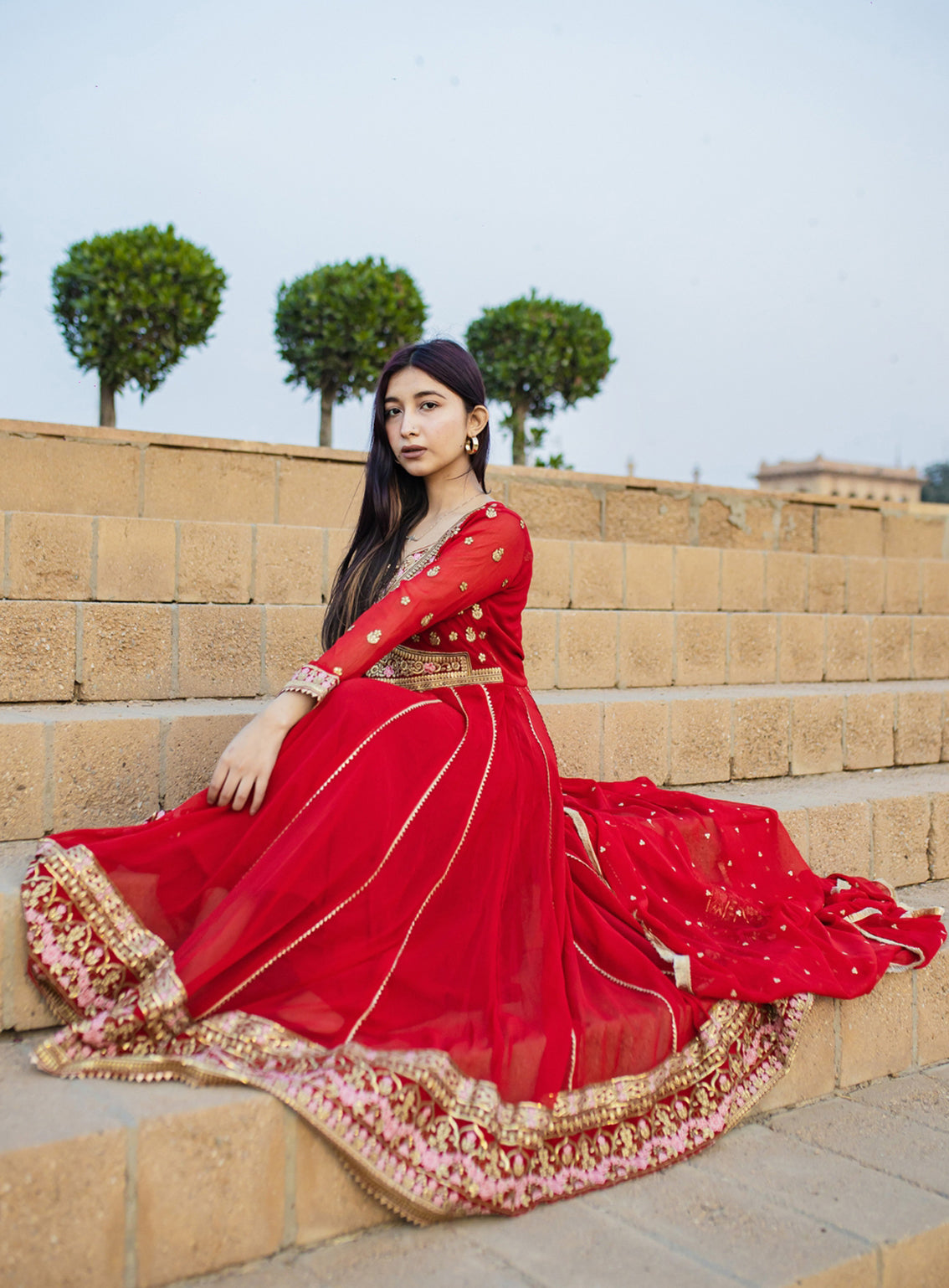 Abaan Zohan Luxury Embroidered Chiffon Suits Stitched 3 Piece - ABZO24W-008 NOORI-RED Abaan Zohan Luxury Embroidered Chiffon Suits Stitched 3 Piece - ABZO24W-008 NOORI-RED