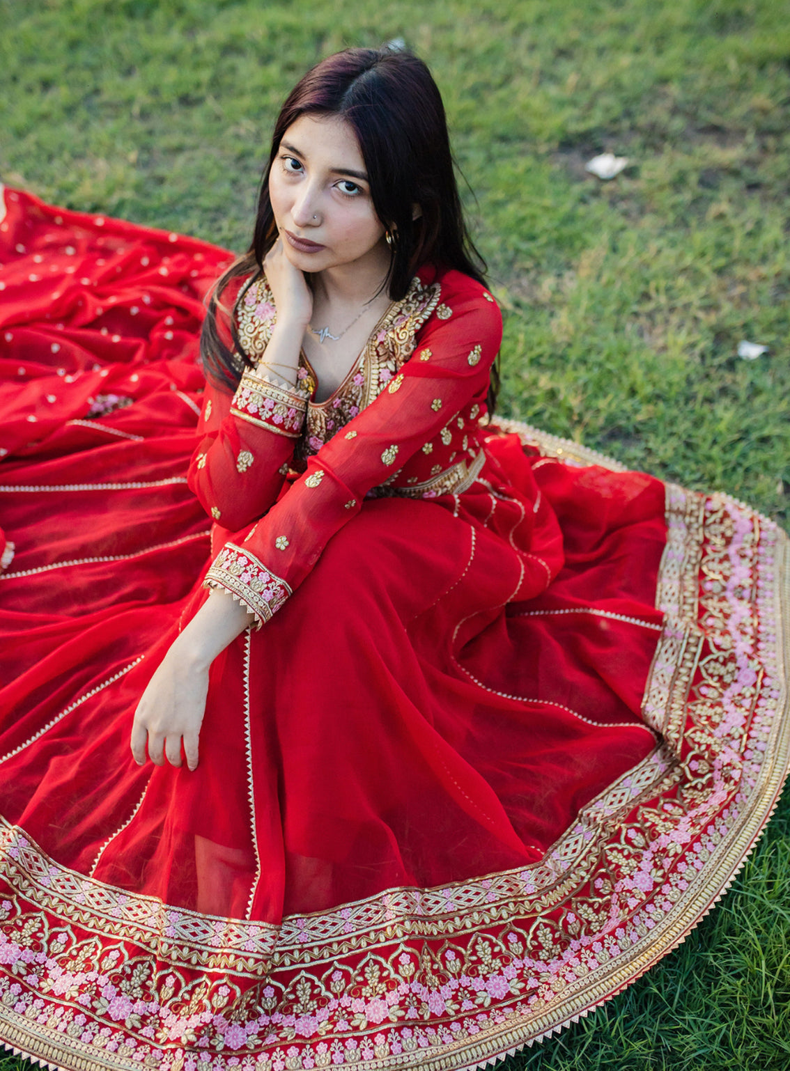 Abaan Zohan Luxury Embroidered Chiffon Suits Stitched 3 Piece - ABZO24W-008 NOORI-RED Abaan Zohan Luxury Embroidered Chiffon Suits Stitched 3 Piece - ABZO24W-008 NOORI-RED