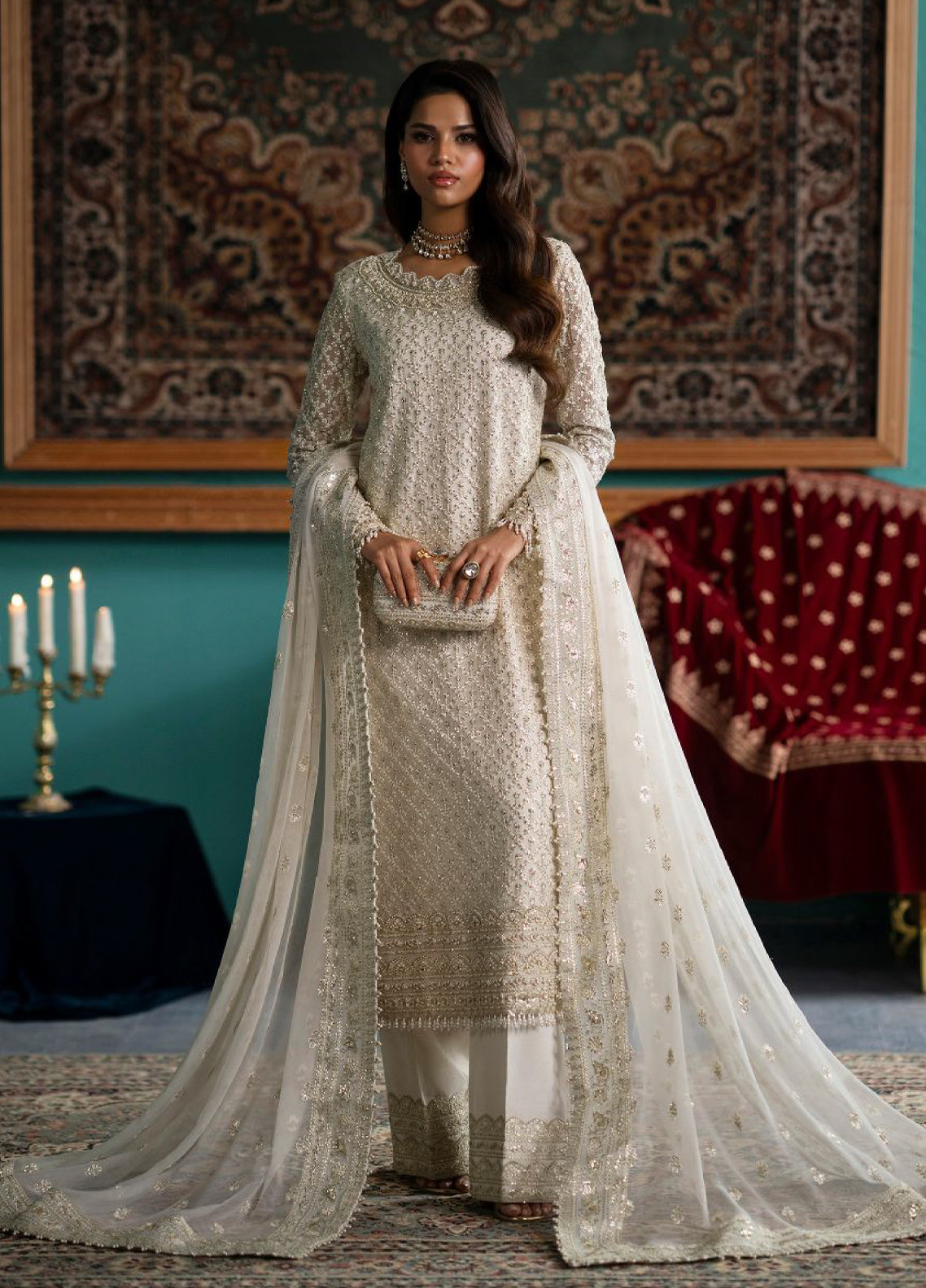 Afsaanah By Zevk Formal Embroidered Chiffon 3 Piece Unstitched Suit ZBP26AV2 D-08 PAKEZAH Afsaanah By Zevk Formal Embroidered Chiffon 3 Piece Unstitched Suit ZBP26AV2 D-08 PAKEZAH