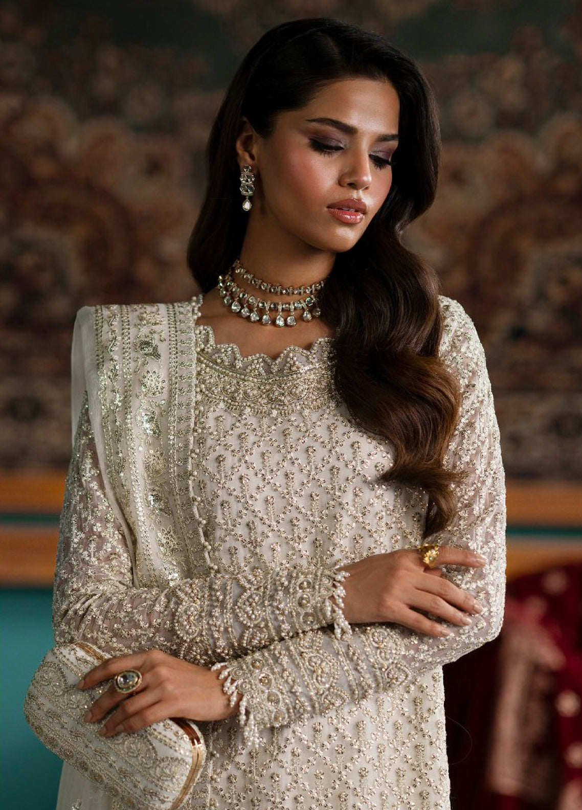 Afsaanah By Zevk Formal Embroidered Chiffon 3 Piece Unstitched Suit ZBP26AV2 D-08 PAKEZAH Afsaanah By Zevk Formal Embroidered Chiffon 3 Piece Unstitched Suit ZBP26AV2 D-08 PAKEZAH