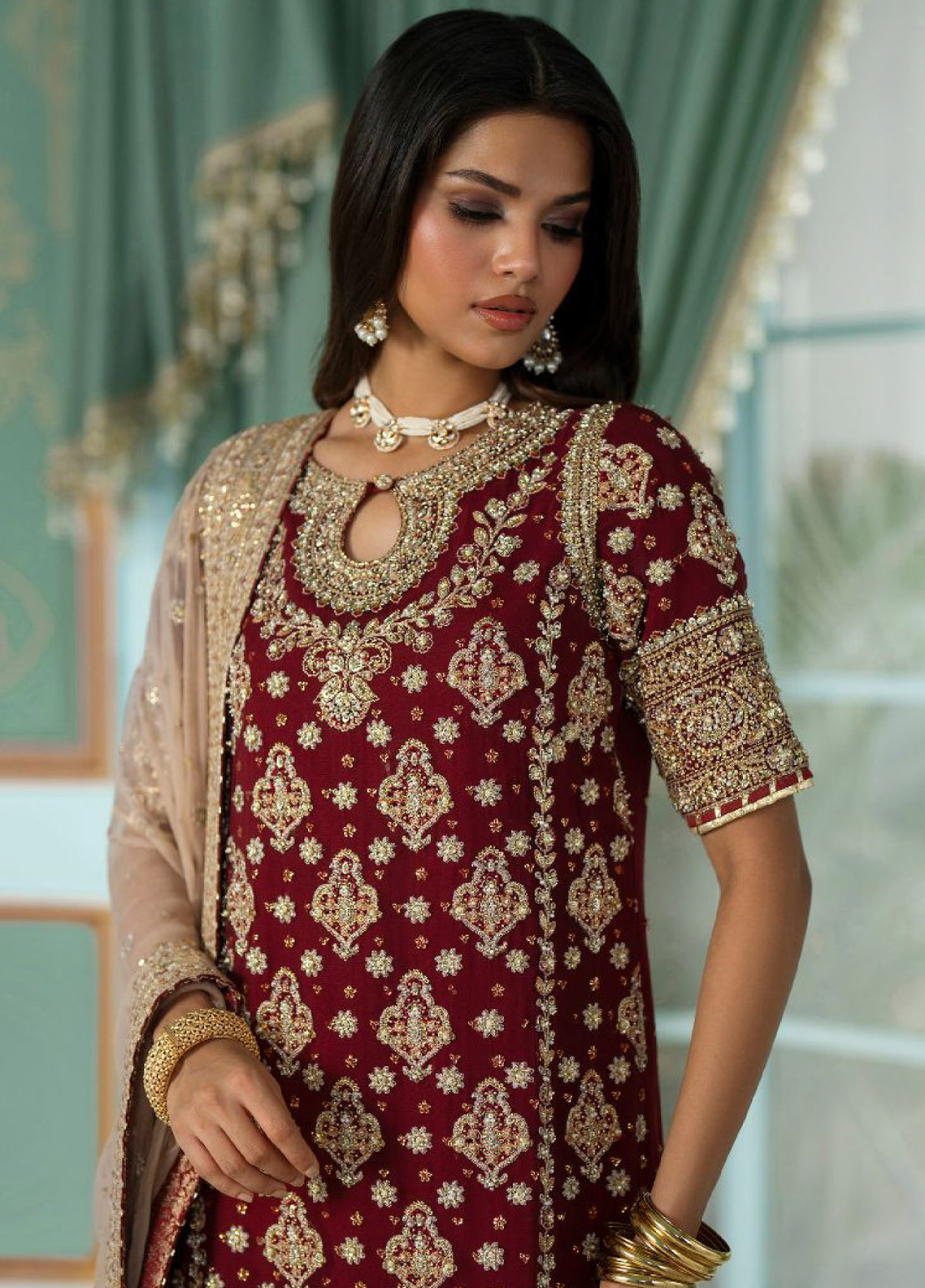 Afsaanah By Zevk Formal Embroidered Chiffon 3 Piece Unstitched Suit ZBP26AV2 D-2A ANABI Afsaanah By Zevk Formal Embroidered Chiffon 3 Piece Unstitched Suit ZBP26AV2 D-2A ANABI