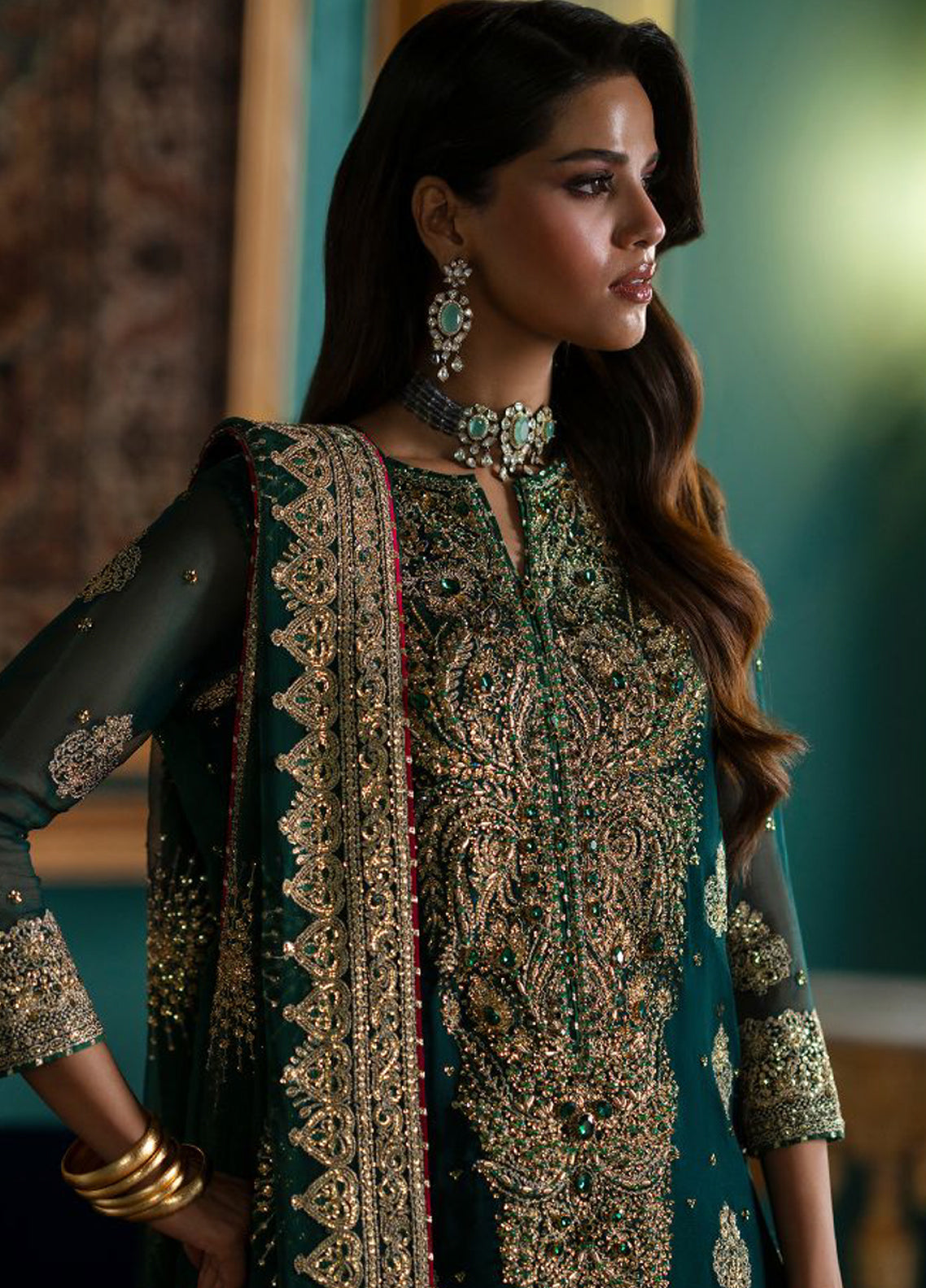 Afsaanah By Zevk Formal Embroidered Chiffon 3 Piece Unstitched Suit ZBP26AV2 D-5B ZAMRUD Afsaanah By Zevk Formal Embroidered Chiffon 3 Piece Unstitched Suit ZBP26AV2 D-5B ZAMRUD