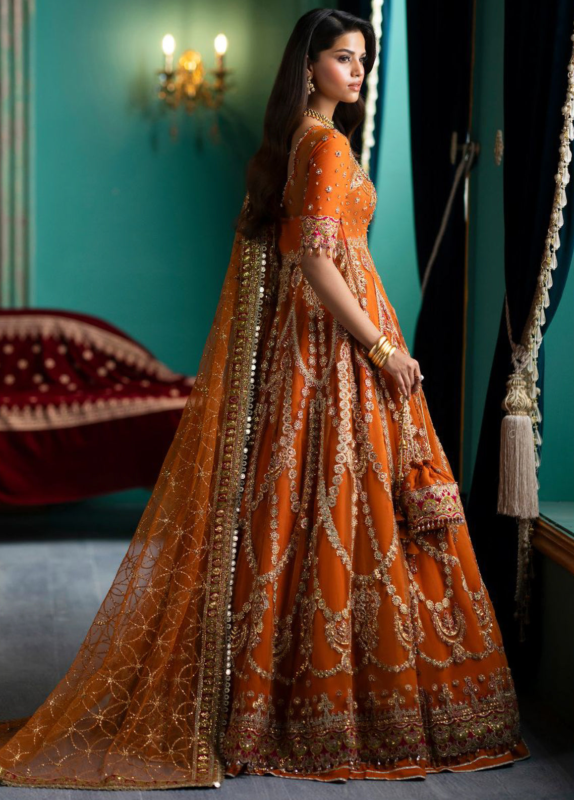 Afsaanah By Zevk Formal Embroidered Net 3 Piece Unstitched Suit ZBP26AV2 D-01 NARANJI Afsaanah By Zevk Formal Embroidered Net 3 Piece Unstitched Suit ZBP26AV2 D-01 NARANJI