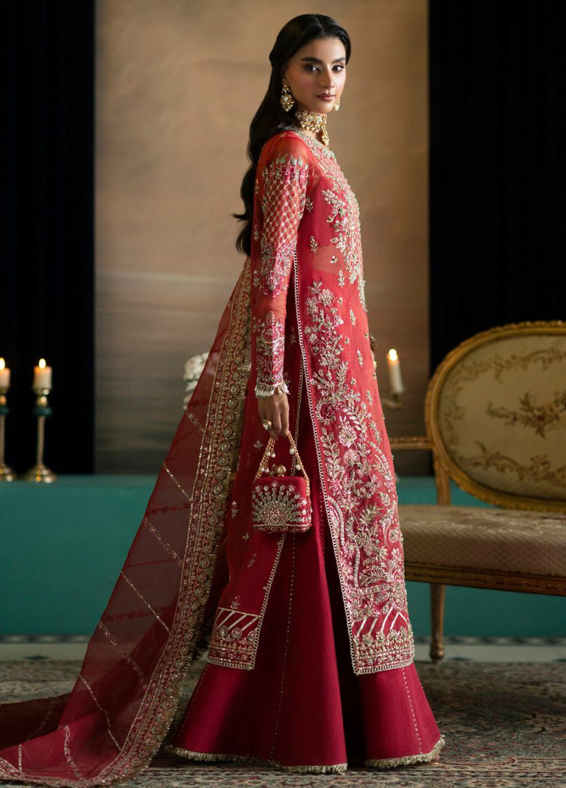 Afsaanah By Zevk Formal Embroidered Organza 3 Piece Unstitched Suit ZBP26AV2 D-03 GUL BAHAR Afsaanah By Zevk Formal Embroidered Organza 3 Piece Unstitched Suit ZBP26AV2 D-03 GUL BAHAR