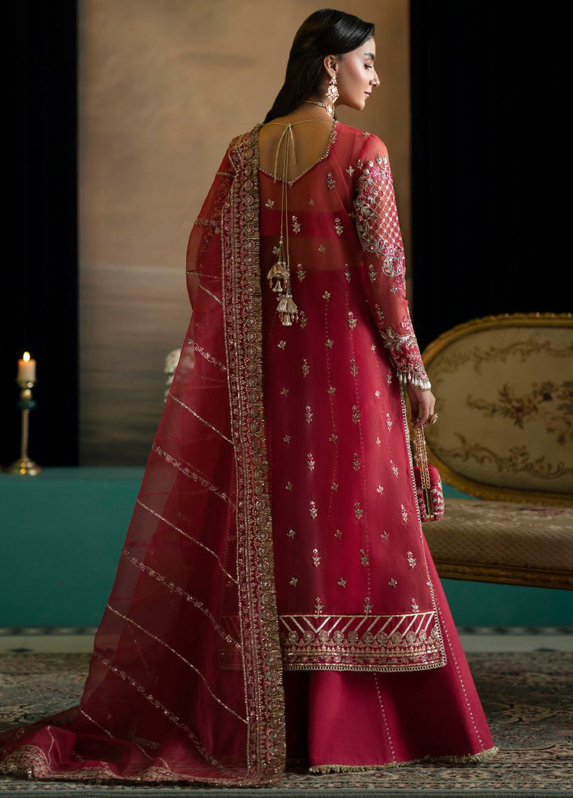 Afsaanah By Zevk Formal Embroidered Organza 3 Piece Unstitched Suit ZBP26AV2 D-03 GUL BAHAR Afsaanah By Zevk Formal Embroidered Organza 3 Piece Unstitched Suit ZBP26AV2 D-03 GUL BAHAR