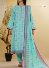 Aizal Printed Lawn Suits Stitched 3 Piece - AL25PFL 02