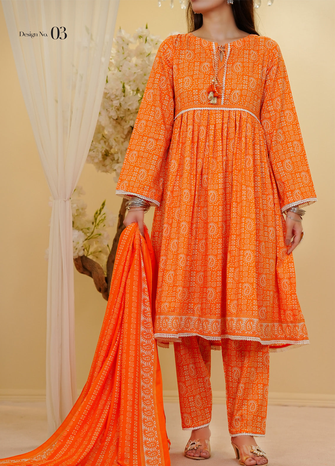 Aizal Printed Lawn Suits Stitched 3 Piece - AL25PFL 03 Aizal Printed Lawn Suits Stitched 3 Piece - AL25PFL 03