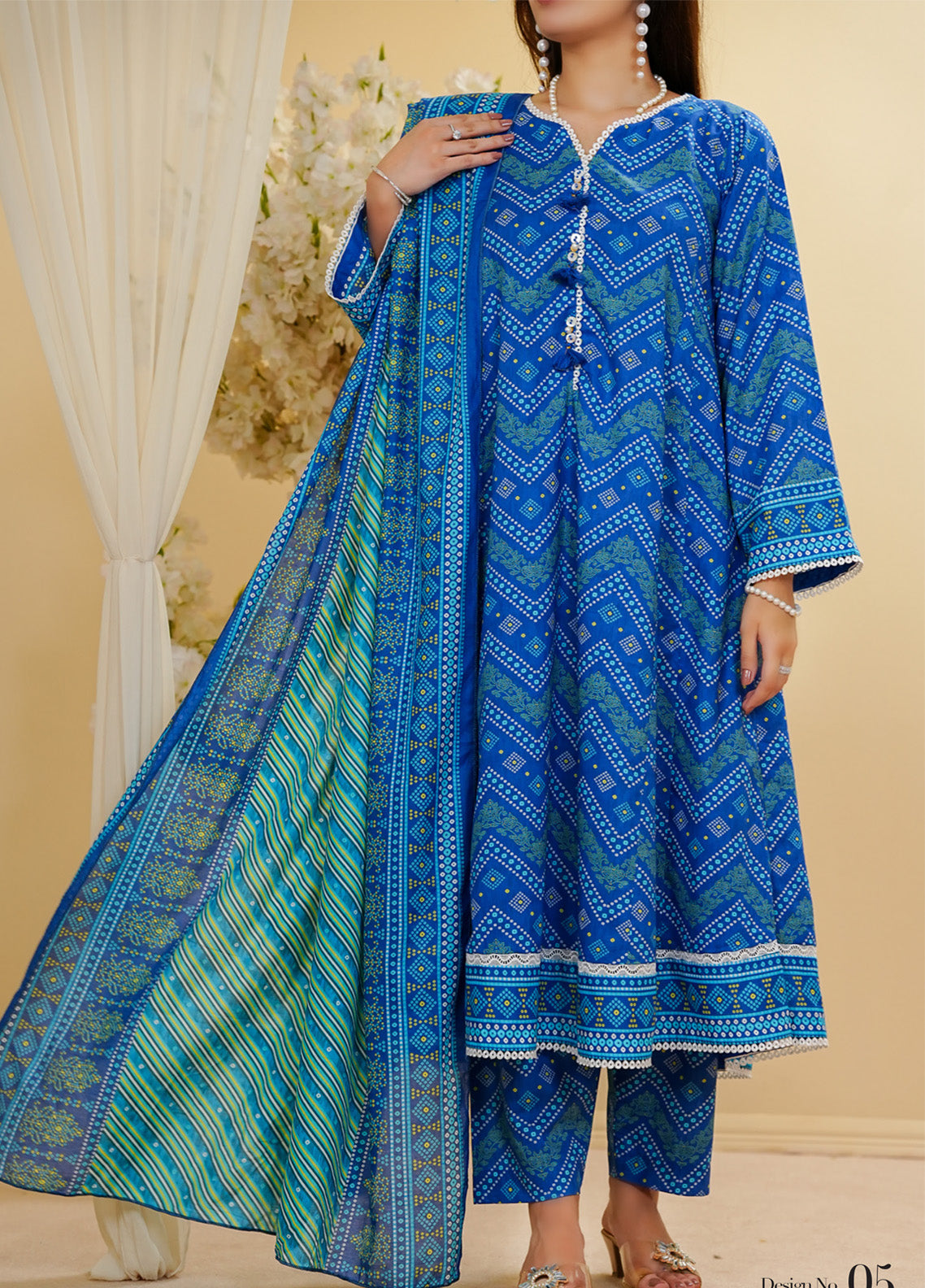 Aizal Printed Lawn Suits Stitched 3 Piece - AL25PFL 05 Aizal Printed Lawn Suits Stitched 3 Piece - AL25PFL 05