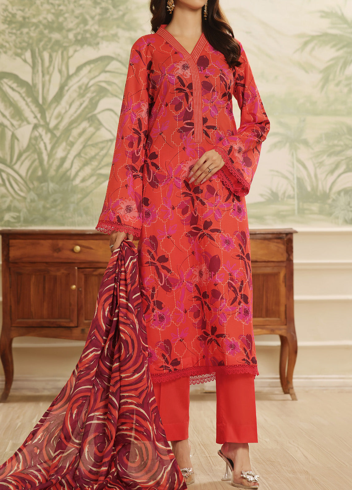 Aizal Printed Lawn Suits Stitched 3 Piece - AL25PL 442 Aizal Printed Lawn Suits Stitched 3 Piece - AL25PL 442