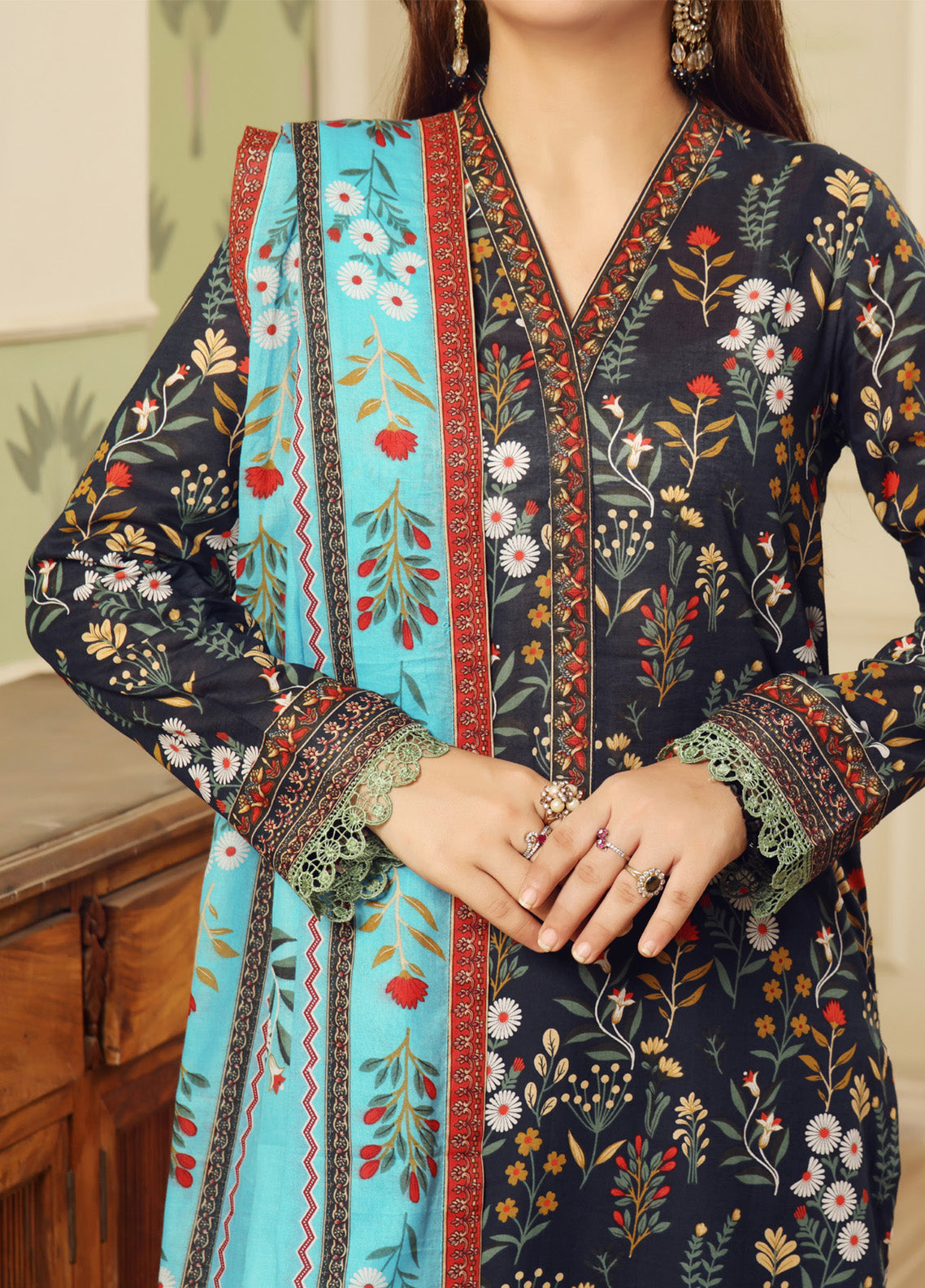 Aizal Printed Lawn Suits Stitched 3 Piece - AL25PL 445 Aizal Printed Lawn Suits Stitched 3 Piece - AL25PL 445