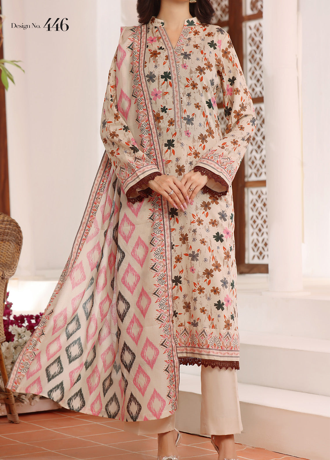 Aizal Printed Lawn Suits Stitched 3 Piece - AL25PL 446 Aizal Printed Lawn Suits Stitched 3 Piece - AL25PL 446
