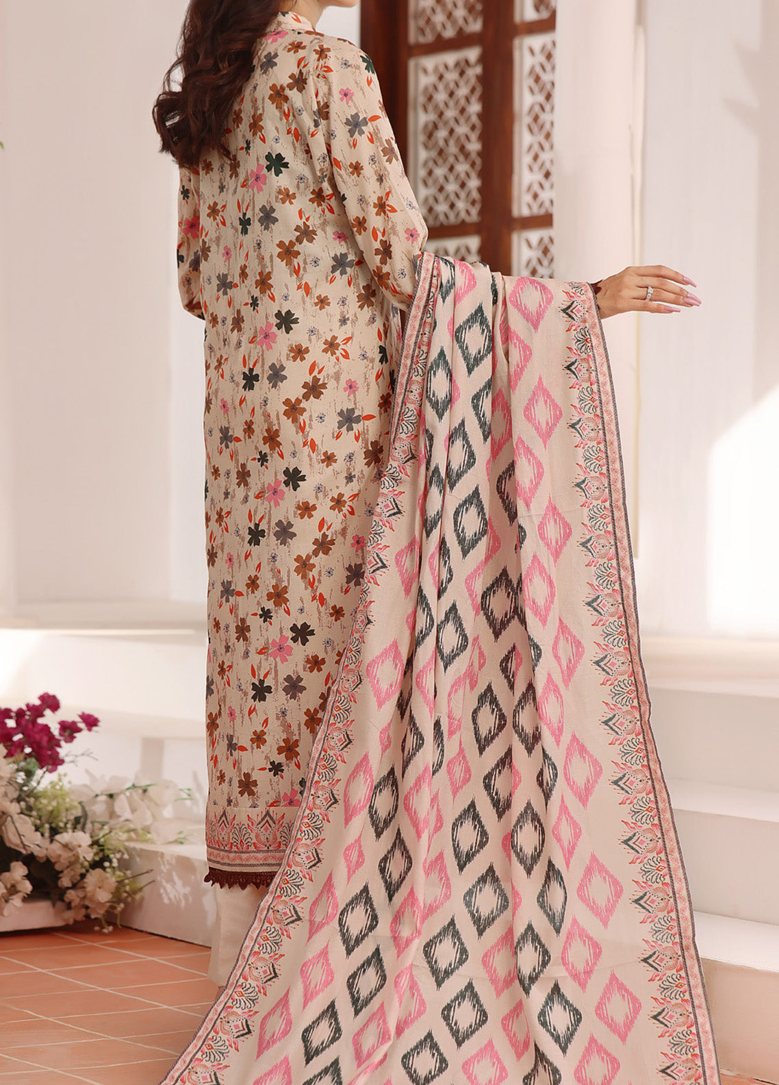Aizal Printed Lawn Suits Stitched 3 Piece - AL25PL 446 Aizal Printed Lawn Suits Stitched 3 Piece - AL25PL 446