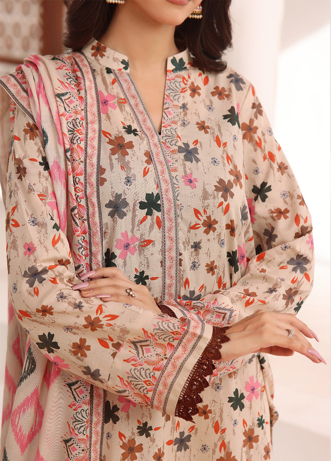 Aizal Printed Lawn Suits Stitched 3 Piece - AL25PL 446 Aizal Printed Lawn Suits Stitched 3 Piece - AL25PL 446