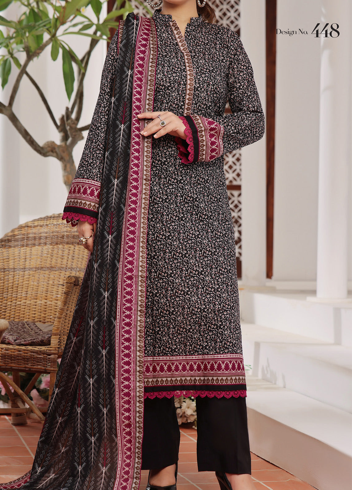 Aizal Printed Lawn Suits Stitched 3 Piece - AL25PL 448 Aizal Printed Lawn Suits Stitched 3 Piece - AL25PL 448