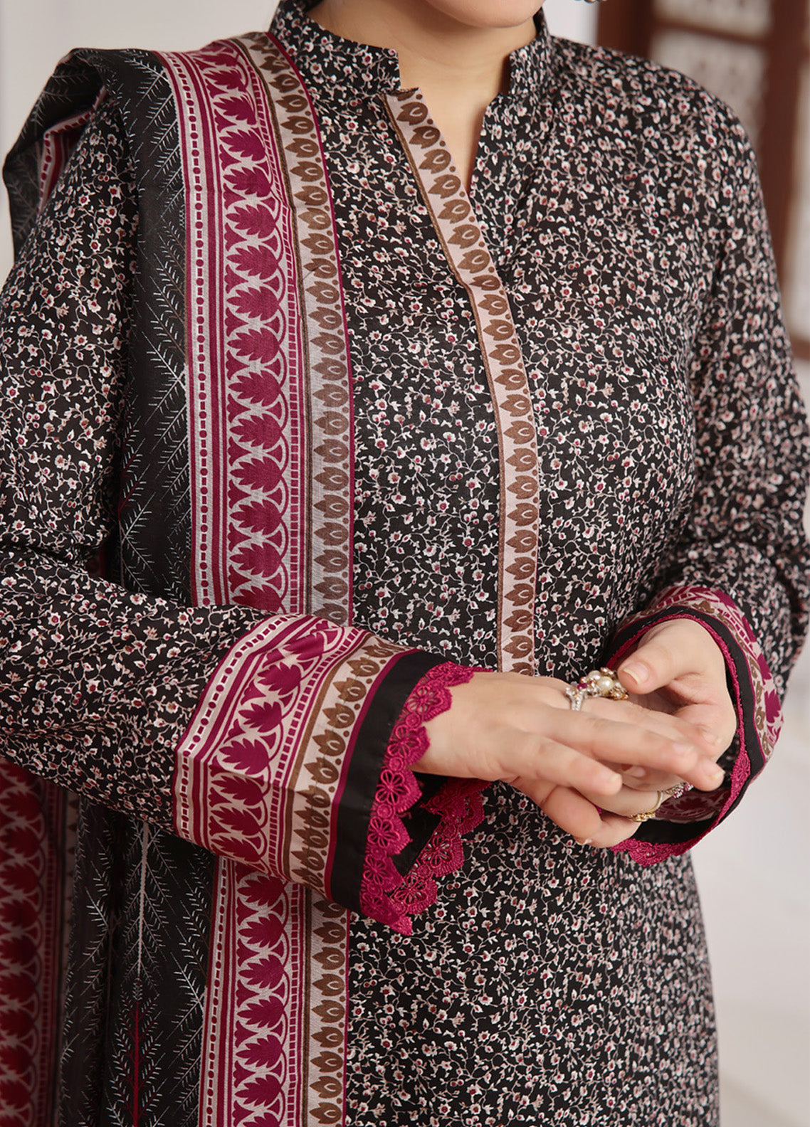 Aizal Printed Lawn Suits Stitched 3 Piece - AL25PL 448 Aizal Printed Lawn Suits Stitched 3 Piece - AL25PL 448