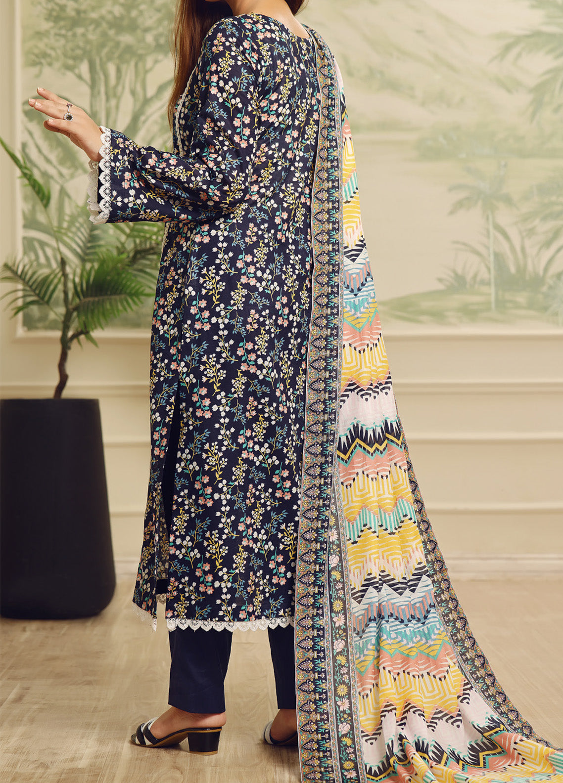 Aizal Printed Lawn Suits Stitched 3 Piece - AL25PL 449 Aizal Printed Lawn Suits Stitched 3 Piece - AL25PL 449