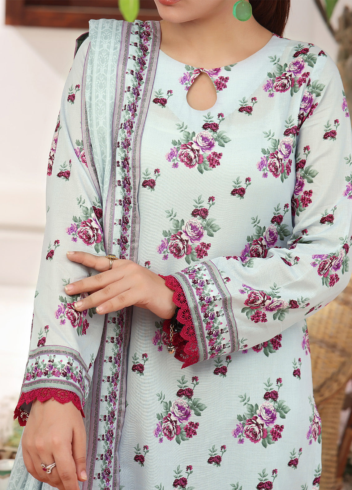 Aizal Printed Lawn Suits Stitched 3 Piece - AL25PL 452 Aizal Printed Lawn Suits Stitched 3 Piece - AL25PL 452