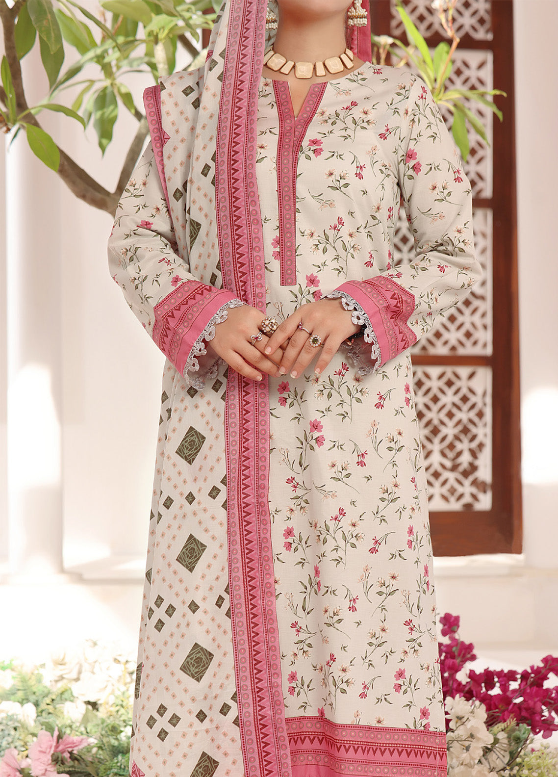 Aizal Printed Lawn Suits Stitched 3 Piece - AL25PL 454 Aizal Printed Lawn Suits Stitched 3 Piece - AL25PL 454