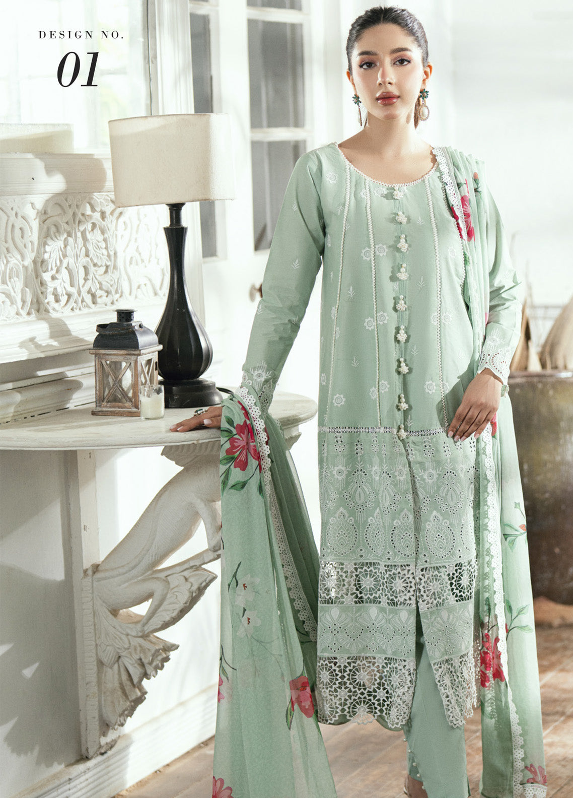 Al Zohaib Embroidered LaserKari Schiffli Suit Unstitched 3 Piece - AZ25LKP 01 Al Zohaib Embroidered LaserKari Schiffli Suit Unstitched 3 Piece - AZ25LKP 01