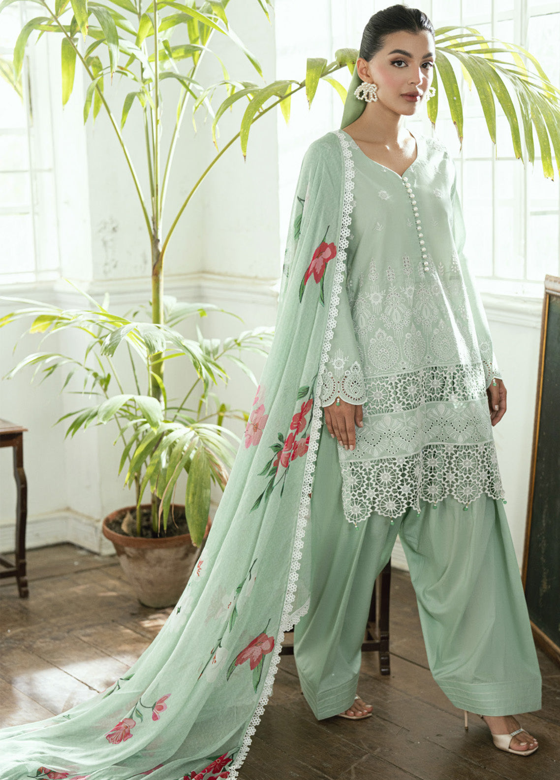 Al Zohaib Embroidered LaserKari Schiffli Suit Unstitched 3 Piece - AZ25LKP 01 Al Zohaib Embroidered LaserKari Schiffli Suit Unstitched 3 Piece - AZ25LKP 01