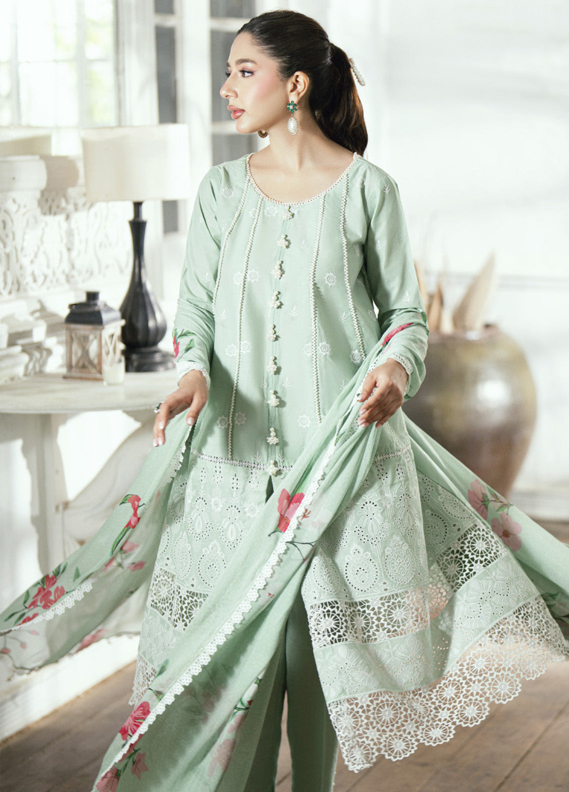 Al Zohaib Embroidered LaserKari Schiffli Suit Unstitched 3 Piece - AZ25LKP 01 Al Zohaib Embroidered LaserKari Schiffli Suit Unstitched 3 Piece - AZ25LKP 01