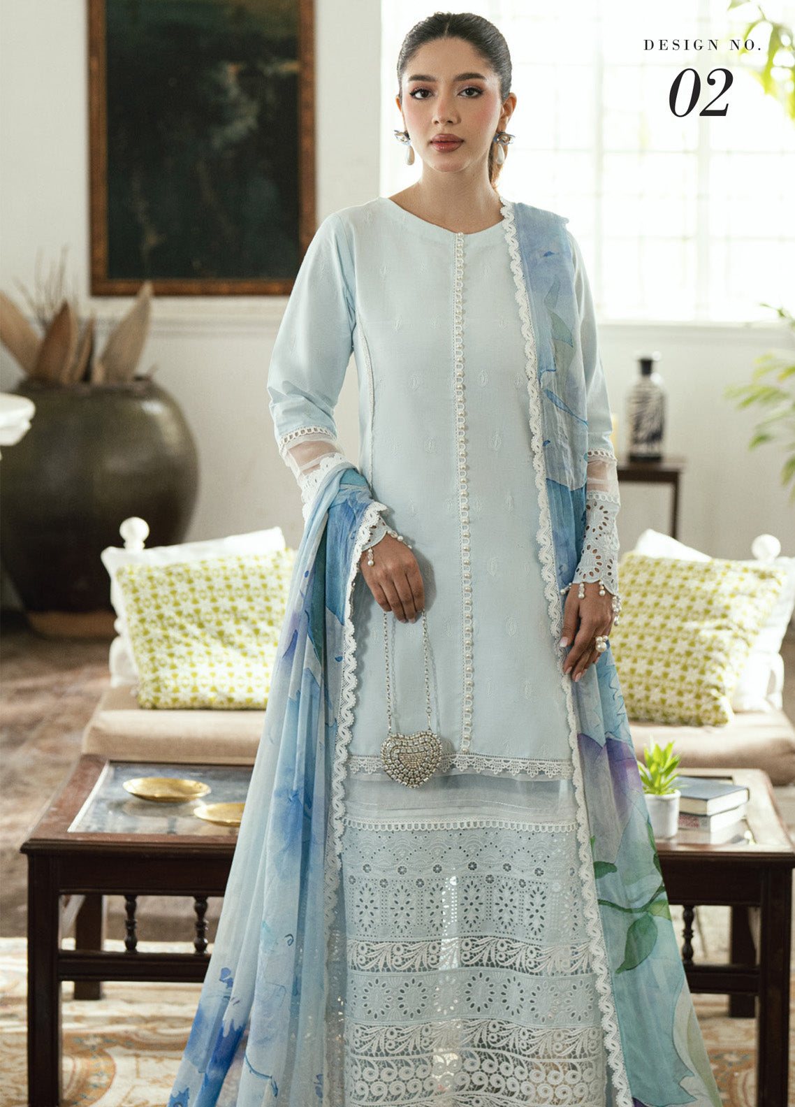 Al Zohaib Embroidered LaserKari Schiffli Suit Unstitched 3 Piece - AZ25LKP 02 Al Zohaib Embroidered LaserKari Schiffli Suit Unstitched 3 Piece - AZ25LKP 02