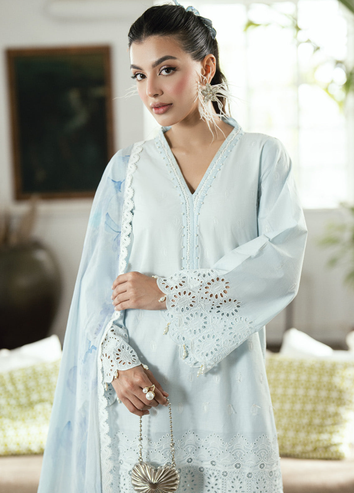 Al Zohaib Embroidered LaserKari Schiffli Suit Unstitched 3 Piece - AZ25LKP 02 Al Zohaib Embroidered LaserKari Schiffli Suit Unstitched 3 Piece - AZ25LKP 02