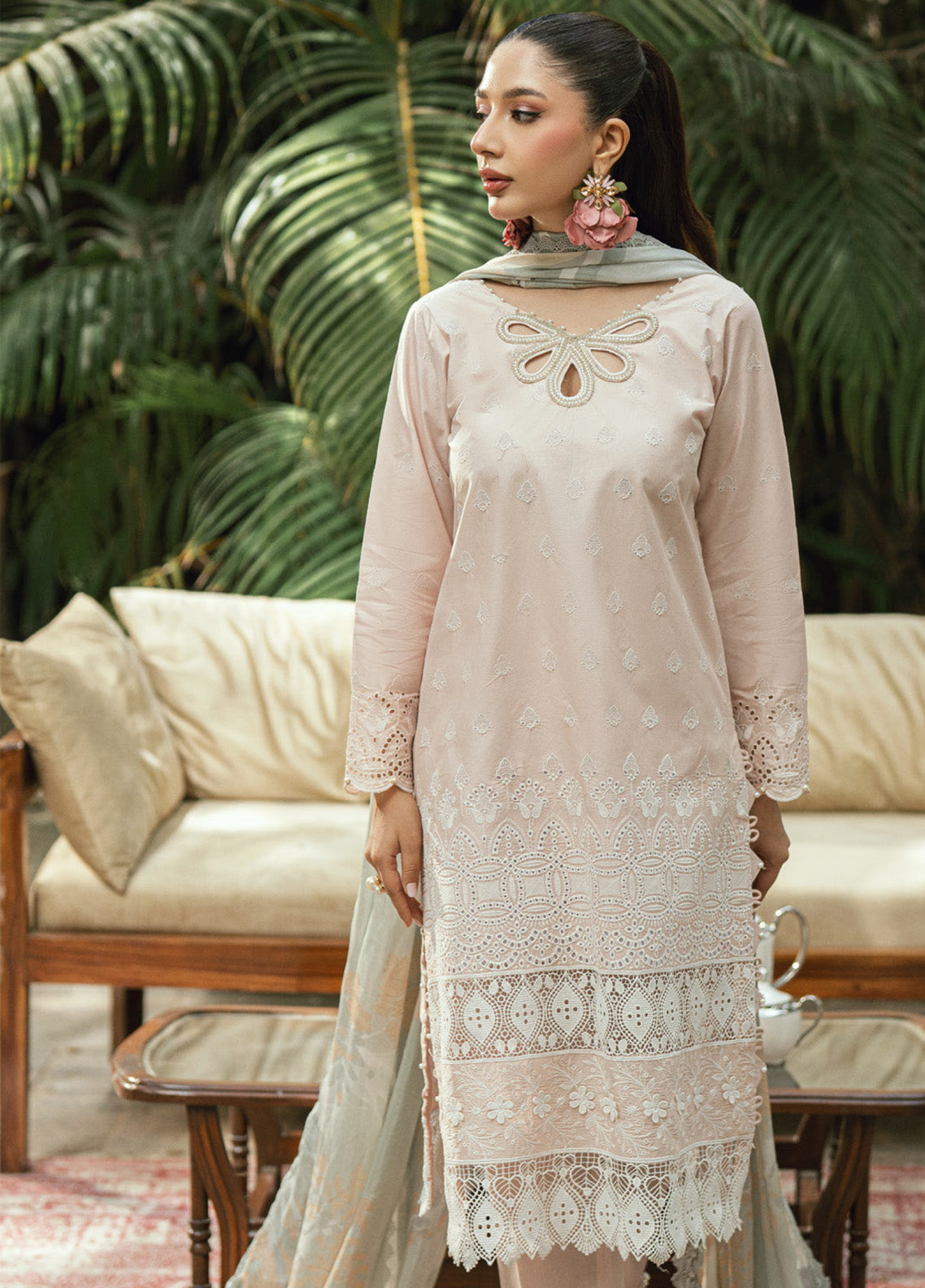 Al Zohaib Embroidered LaserKari Schiffli Suit Unstitched 3 Piece - AZ25LKP 03 Al Zohaib Embroidered LaserKari Schiffli Suit Unstitched 3 Piece - AZ25LKP 03