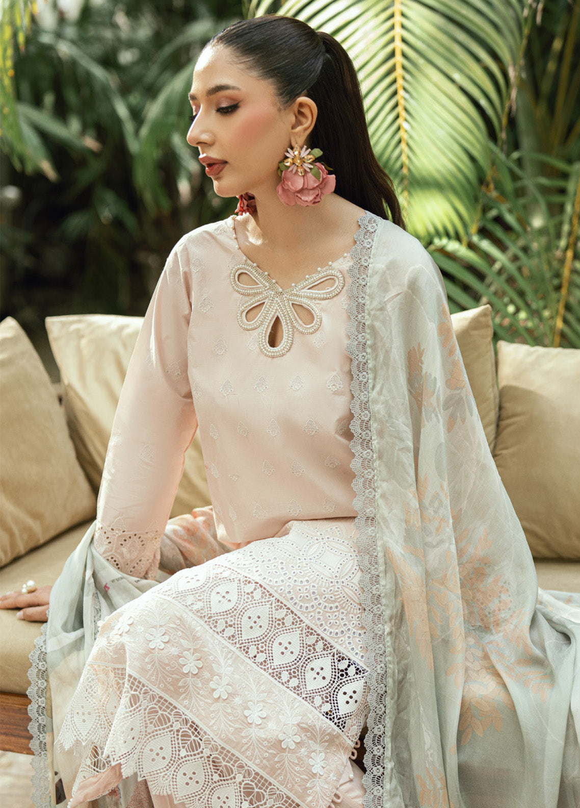 Al Zohaib Embroidered LaserKari Schiffli Suit Unstitched 3 Piece - AZ25LKP 03 Al Zohaib Embroidered LaserKari Schiffli Suit Unstitched 3 Piece - AZ25LKP 03