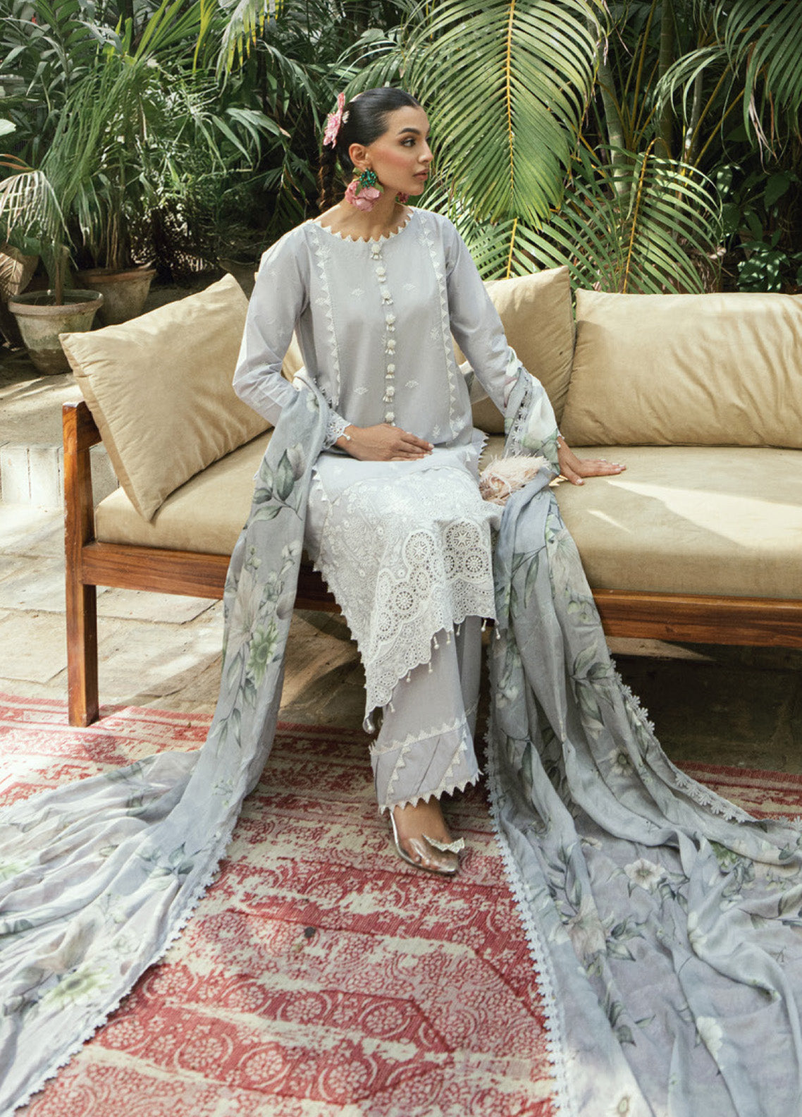 Al Zohaib Embroidered LaserKari Schiffli Suit Unstitched 3 Piece - AZ25LKP 04 Al Zohaib Embroidered LaserKari Schiffli Suit Unstitched 3 Piece - AZ25LKP 04