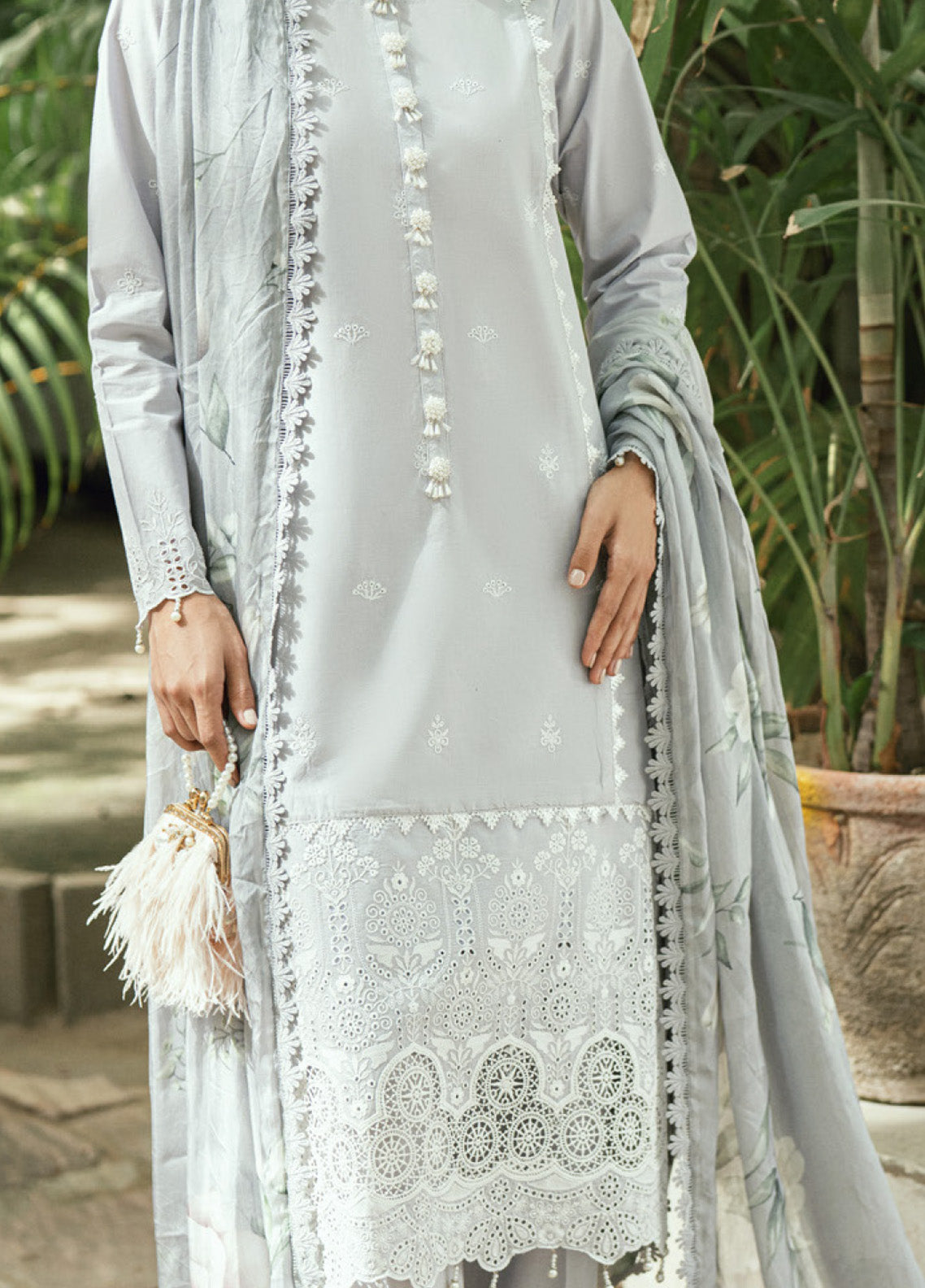 Al Zohaib Embroidered LaserKari Schiffli Suit Unstitched 3 Piece - AZ25LKP 04 Al Zohaib Embroidered LaserKari Schiffli Suit Unstitched 3 Piece - AZ25LKP 04