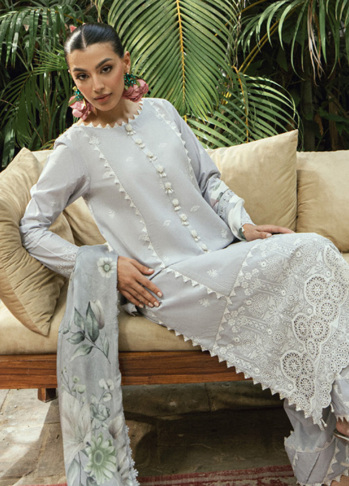 Al Zohaib Embroidered LaserKari Schiffli Suit Unstitched 3 Piece - AZ25LKP 04 Al Zohaib Embroidered LaserKari Schiffli Suit Unstitched 3 Piece - AZ25LKP 04