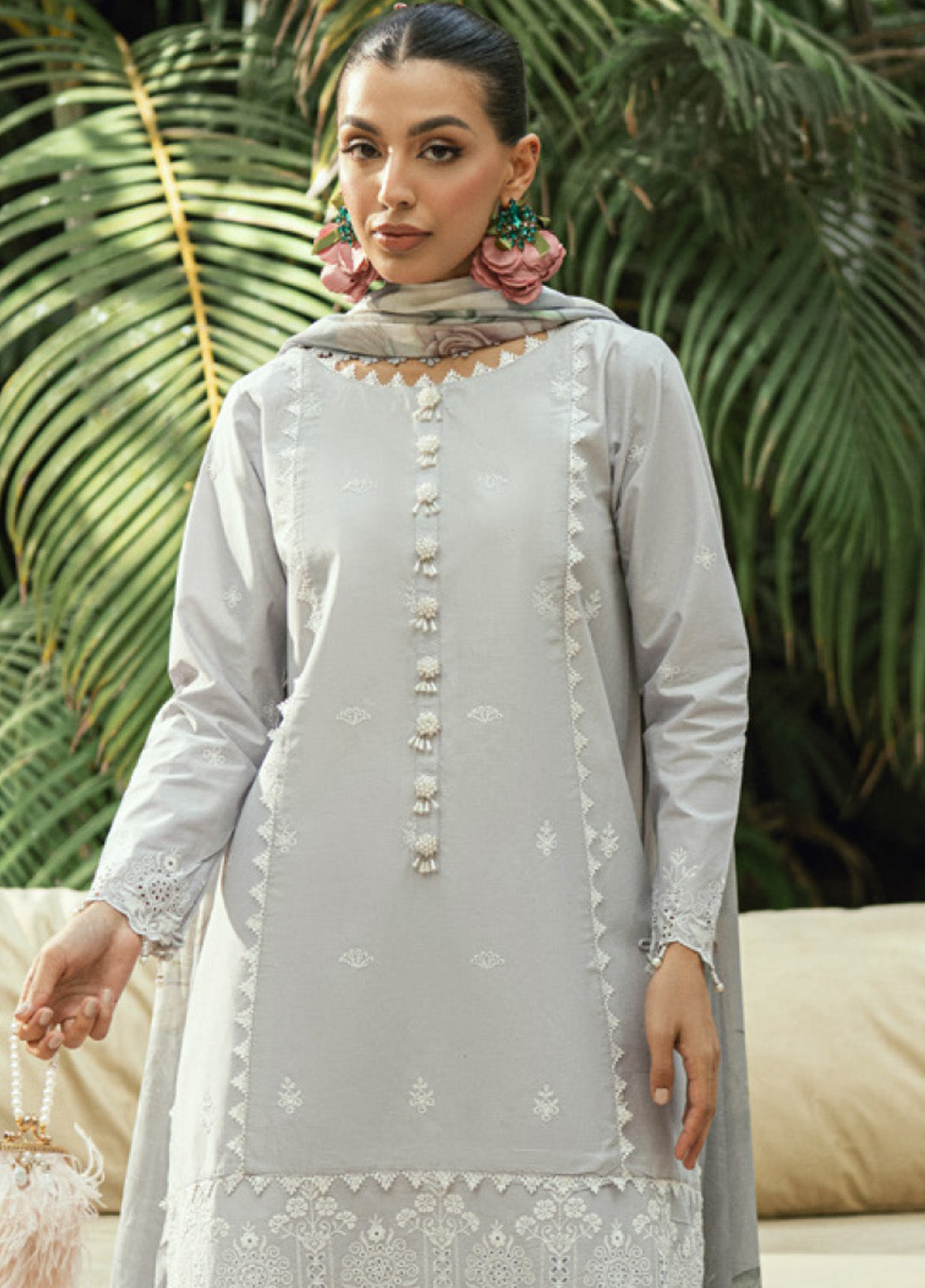 Al Zohaib Embroidered LaserKari Schiffli Suit Unstitched 3 Piece - AZ25LKP 04 Al Zohaib Embroidered LaserKari Schiffli Suit Unstitched 3 Piece - AZ25LKP 04