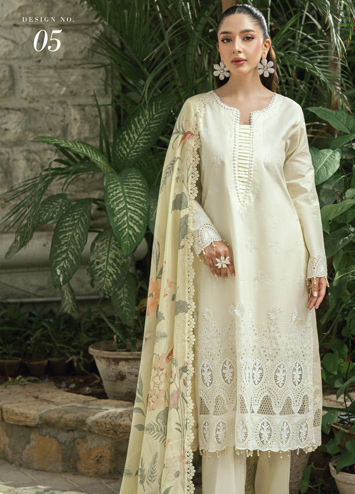 Al Zohaib Embroidered LaserKari Schiffli Suit Unstitched 3 Piece - AZ25LKP 05 Al Zohaib Embroidered LaserKari Schiffli Suit Unstitched 3 Piece - AZ25LKP 05